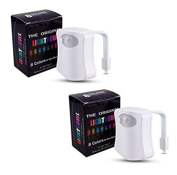 2-Piece Motion Sensor Night Light Automatic 8 Color Changer LED