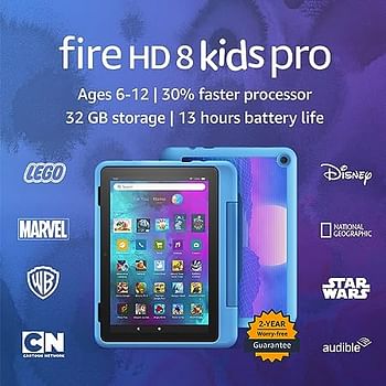 Amazn Fire HD 8 Kids Pro (12th Gen) With Cyber Sky Case 32GB Black