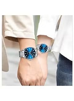 Curren 9090 Fashion Lovers Couple Handwatch غير القابل للصدأ حزام حركة كوارتز اليابانية ساعات تعيين مقاوم للماء