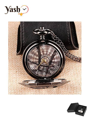 Yash Eye Shape Hunter Quartz Pocket Watch