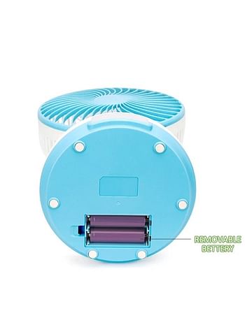 Portable Rechargeable Mini Fan - White and Blue