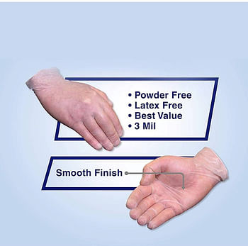Powder Free Vinyl Disposable Clear Extra Large Gloves 100 Pcs transparent