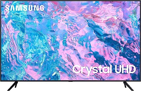 تلفزيون سامسونج الذكي ، Crystal UHD 4K ، CU7000 ، 50 بوصة ، أسود ، 2023 ، معالج كريستال 4K ، PurColor ، Smart Hub ، UA50CU7000UXZN