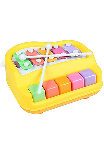 We Happy 2 in 1 Piano and Xylophone 5 Keys Toy with 2 Hammer Sticks For Kids Amazing Musical Activity Game