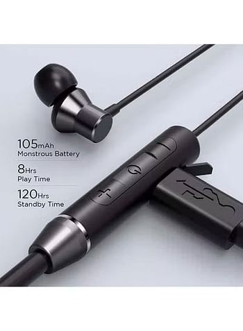 HE05 Wireless Bluetooth 5.0 in-Ear Neckband Earphones with Mic Black