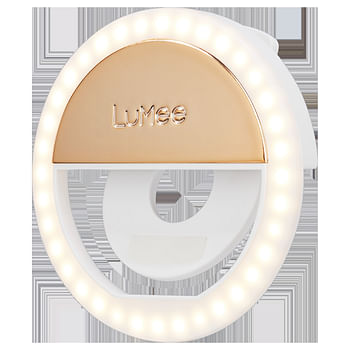 LuMee Studio Clip Light | Universal LED Lighting solution, Selfie Ring Light, 3 Brightness Levels, Easy Attachment, Portable & Compact, works w/ Smartphones, Tablets, Laptops - Gold