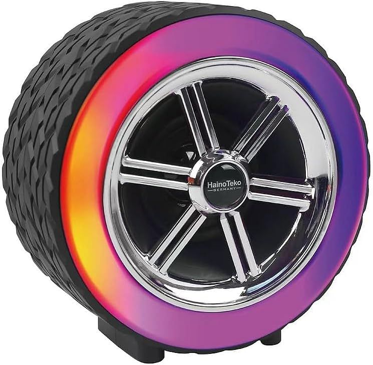 ASD X-502 Wireless Tyre Shape Speaker, Disco Series with RGB Light, TWS Support, 4 Hours Music Playtime, TF Card Slot