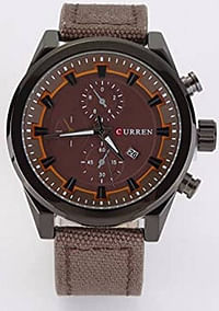 CURREN 8196 Men's Water Resistant Analog Watch Chocolate/Black