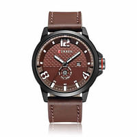 CURREN 8253 Men's Water Resistant Analog Wrist Watch Chocolate/Black