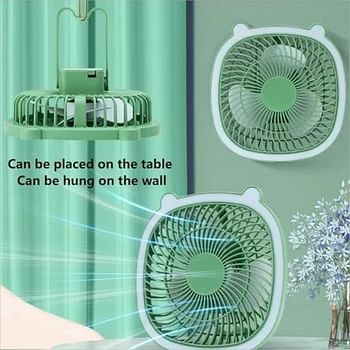 Portable Desktop Fan with Hanging, USB Rechargeable Fan for Home, Office