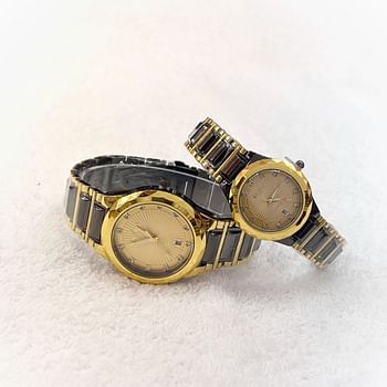 Boxer Waterproof Quartz Analog Couple Watch Set