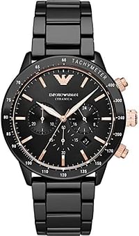 Emporio Armani AR70002  Men's Chronograph Watch, 43mm case size - Black