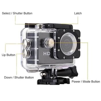 Action Camera 1080P 12MP Sports Camera Full HD 2.0 Inch Action Cam 30m/98ft Underwater Waterproof Camera with Mounting Accessories