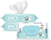 Aiwibi Soft Care Baby Wet Wipes (Natural Tea Tree Oil)-- Pack of 3 Pouches x 80Sheets, 240 Wipes