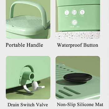 Portable Mini Washing Machine Foldable random color - Green