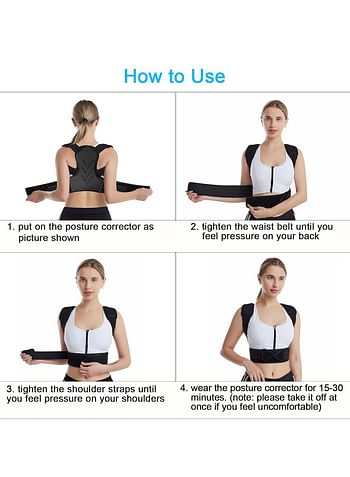 Posture Corrector for Men Women Back Brace Adjustable Straps Shoulder Support Trainer