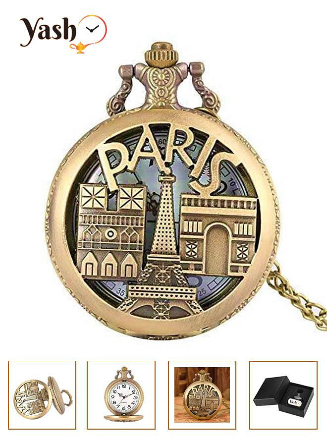 Yash Paris Themed Quartz Pocket Watch