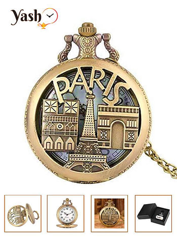 Yash Paris Themed Quartz Pocket Watch