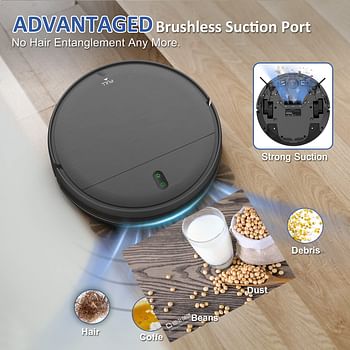 Robot Vacuum Cleaner G20 Ultra Thin Design With Anti Dropping Feature With Smart Mopping - Black