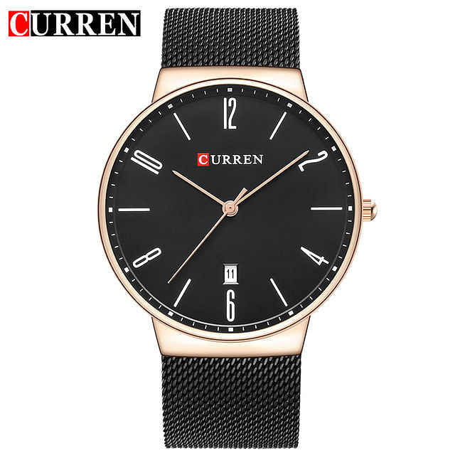 CURREN 8257 Original Brand Stainless Steel Band Wrist Watch For Men