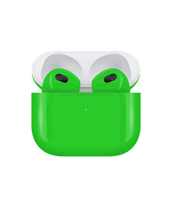 Apple Airpods (3rd Generation) Customized By Caviar Glossy Neon Green