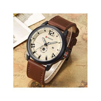CURREN Men's Water Resistant Analog Wrist Watch 8253 - 47 mm - Brown