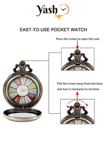 Yash Romanian Style Quartz Pocket Watches Collection Rom Multi LC