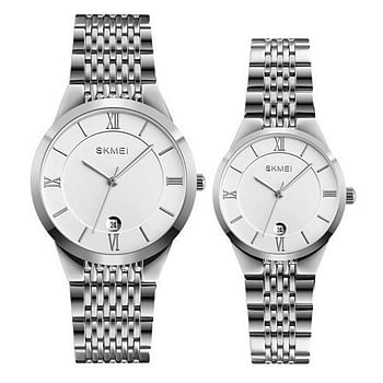 SKMEI Q024 Couple Watches 3ATM Water Resistant Luxury Fashion Japan Movt Quartz Stainless Steel S/W