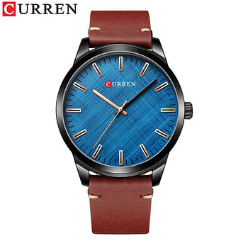 Curren 8386 Modern Mens Quartz Watch Set Simple Analogue Fashion Leather Curren Watches for Men