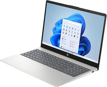 Hp Laptop 15 fc0007ne - 15.6" Inch FHD 1920*1080 ips Antiglare Display - AMD Ryzen 5 7520U (up to 4.3 GHz max boost clock, 4 MB L3 cache, 4 cores, 8 threads) - 8 GB LPDDR5 5500 - AMD Radeon Graphics - HDMI - ENG/ARABIC Keyboard - WIFI 6 - Win 11