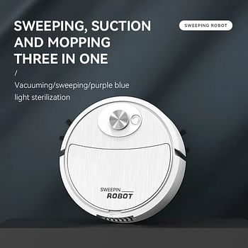 Smart Mini Sweeping Robot, USB Charging Vacuum Cleaner, Sweeping and Mopping Machine, Office Home Appliances, 3 in 1 random color