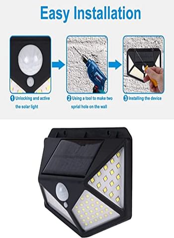 Solar Lights 100 LED  Outdoor - Black