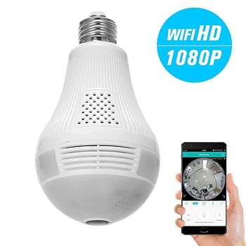 Camera Wireless 1080P Panoramic Fish Eye WIFI 360 Degree Bulb LED Light IP Camera IR Lamp Night Vision IR-CUT Full View