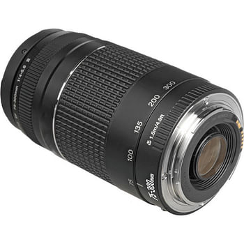 عدسة كاميرا كانون EF 75-300 ملم F/4-5.6 III (6473A006AA) - أسود