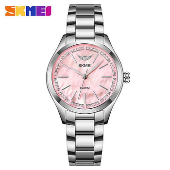 SKMEI  1964 Elegant Girls Quartz Watches Luxury Full Steel Women Wristwatch 30M Waterproof