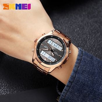 SKMEI Men Electronic Watch Dual Display Electronic Watch Multifunctional Waterproof Watch Fashion Business Style For Men 2049