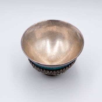 Silver and Amber Bowl - Made in Nepal