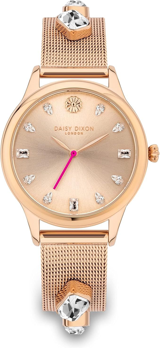 Daisy Dixon Lily Women's Analogue Quartz Watch with Rose Gold Sunray Dial and Rose Gold Stainless Steel Bracelet - DD105RGM