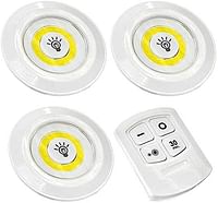 Set Of 3 Wireless Adjustable Led Brightness Lights With Remote Control