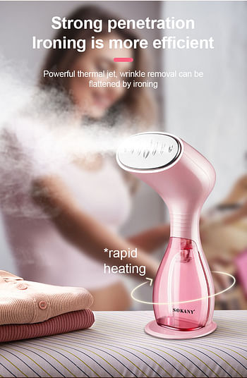 sokany SK-3061 handy steamer New design handheld professional garment steamer travel steamer with Electric Iron Pink