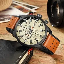 CURREN 8250 Men's Sports Watch New Fashion Casual Brand Waterproof Leather Military Men's Quartz Watch