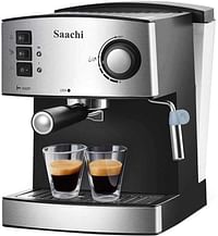 ساتشي ماكينة صنع القهوة الكل في واحد بتيار متردد 150 مل 850 وات NL-COF-7055 أسود / فضي