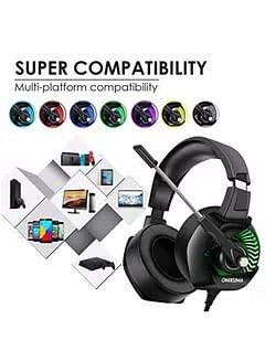 Onikuma Stereo Gaming Over-Ear Headset With Mic For PS4/PS5/XOne/XSeries/NSwitch/PC -wired/ Black