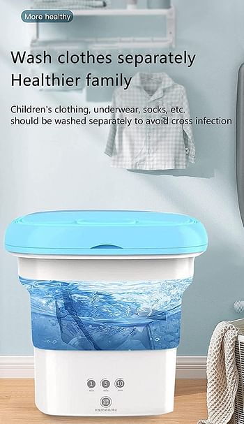 Generic Portable Washing Machine Mini Foldable Washer with Spin Dryer Bucket for Baby Clothes,Underwear,Socks,Towels Perfect for Travel