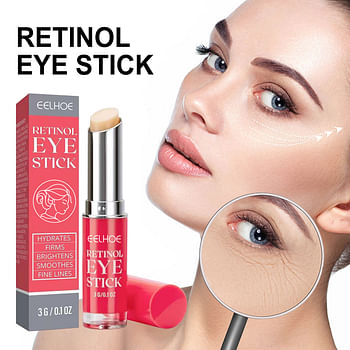 EElhoeksa Anti-wrinkle Retinol Eye Cream Stick | Anti Puffiness Remove Eye Dark Circles | Whitening, Moisturizing and Skin Repair Stick - 3ML