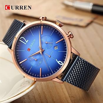 CURREN Men's Metal Analog Watch Set 8313