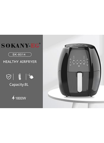 Sokany SK-8014 Digital Air Fryer 8L, Oil Free Healthy Air Frying Pan, with Digital Touch, 1800 Watt