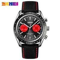 SKMEI Men Quartz Watch Waterproof Watch with Stopwatch Timing Fashion Casual Style For Men 9292 Black-Red