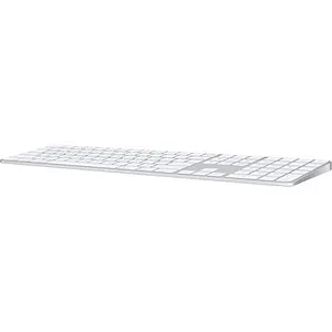 Apple Magic Keyboard with Touch ID Sensor and Numeric Keypad Wireless Bluetooth Connectivity With Mac Compatible (White Keys) (MK2C3LL/A) Silver
