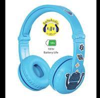 BuddyPhones - تشغيل سماعات بلوتوث لاسلكية للأطفال - أزرق